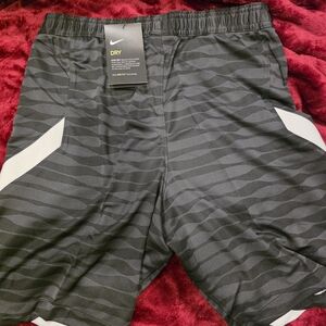 Nike Men's Black and White Striped Athletic Shorts